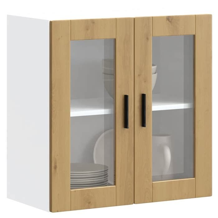 VidaXL Kitchen Wall Cabinet Glass Door Porto Artisan Oak 854156