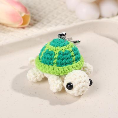 Creative Handmade Turtle Keychain Crochet Cute Mini Turtle Pendant Knit Bag Charm Backpack Hanging Kids Gift