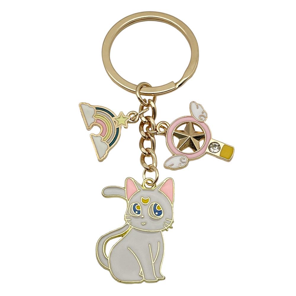 Cute Kitten Cartoon Keychain Pendant - Anime Backpack Decoration & Gift