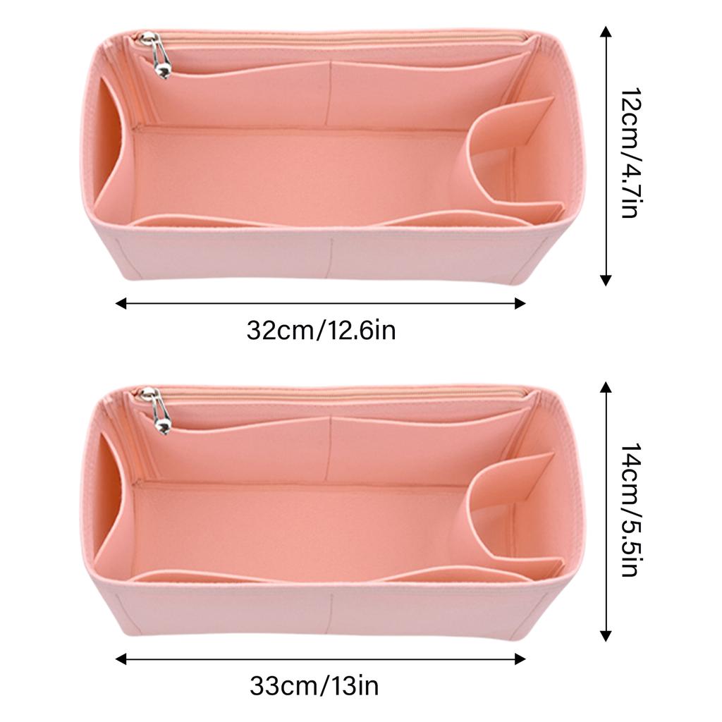 Felt Handbag Organizers Insert Multiple Pocket Purse Liner Organiser for Shoulder Bag Inner Pocket Pouches with Zippered