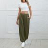 Women's Casual Pants High-waisted Belted Jogging Pants With Pockets