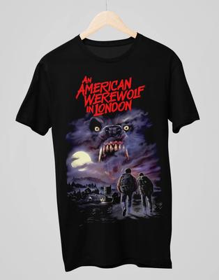 American Werewolf In London Movie Poster Tshirt Unisex Fan Gift Retro Printed Tshirt Fashionable Casual Short Sleeved Shirt