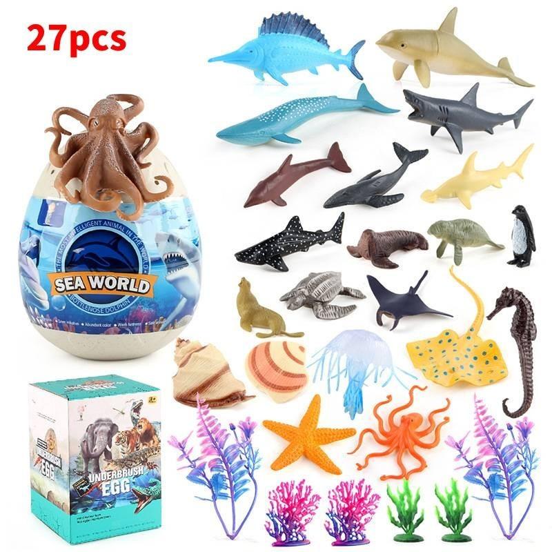 Realistic Ocean Animal Models For Kids Educational Toy Set Early Learning Plastic Figures