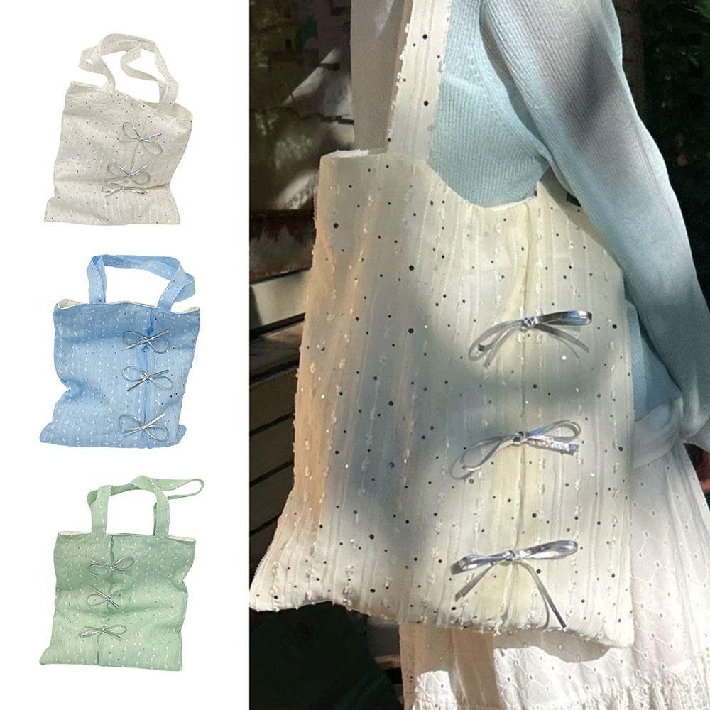 Modische Bogen-Tragetasche Süße Aufdruck-Umhängetasche Lässige Crossbody-Tasche mit großem Fassungsvermögen für Damen