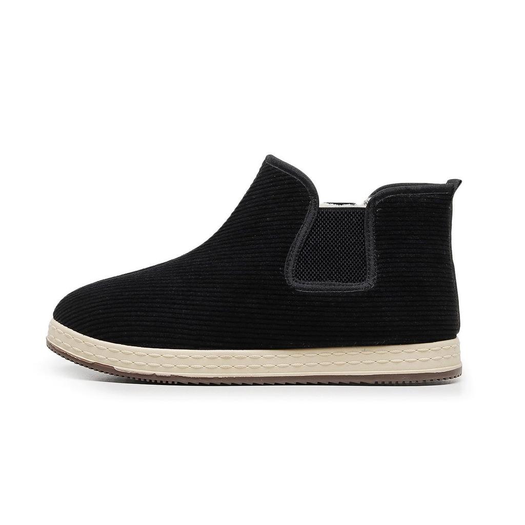 Men's 2025 Non-Slip Corduroy Cotton Slip-On Boots with Thick Velvet for Middle-Aged & Elderly