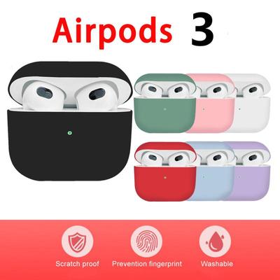 Airpods 3 için 4. Nesil Bluetooth uyumlu Sıvı Silikon Kulaklık Kılıfı Düz ​​Renk