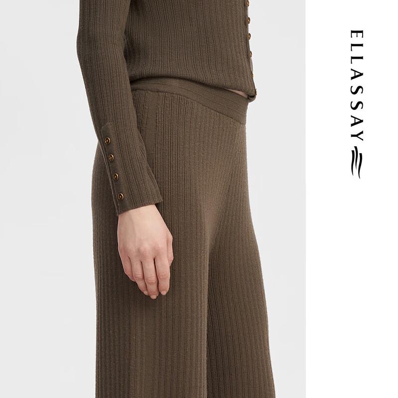 ELLASSAY Women's High-Waist Straight Merino Wool Pants