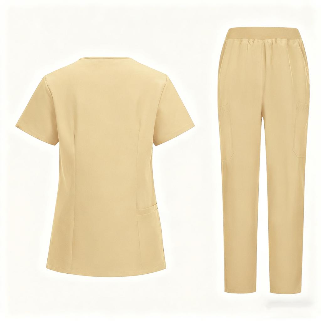 Damen Bequemer Und Lässiger Einfarbiger Kurzarm Hosen Schutzanzug Set