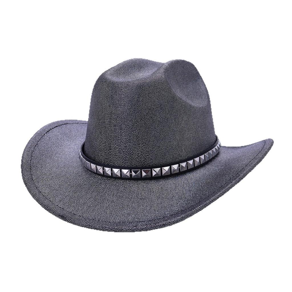 British Classic Jazz Hat Autumn And Winter Bright Top Hat Women'S Fashion Versatile Upturned Edge Hat European And American Style Western Cowboy Hat