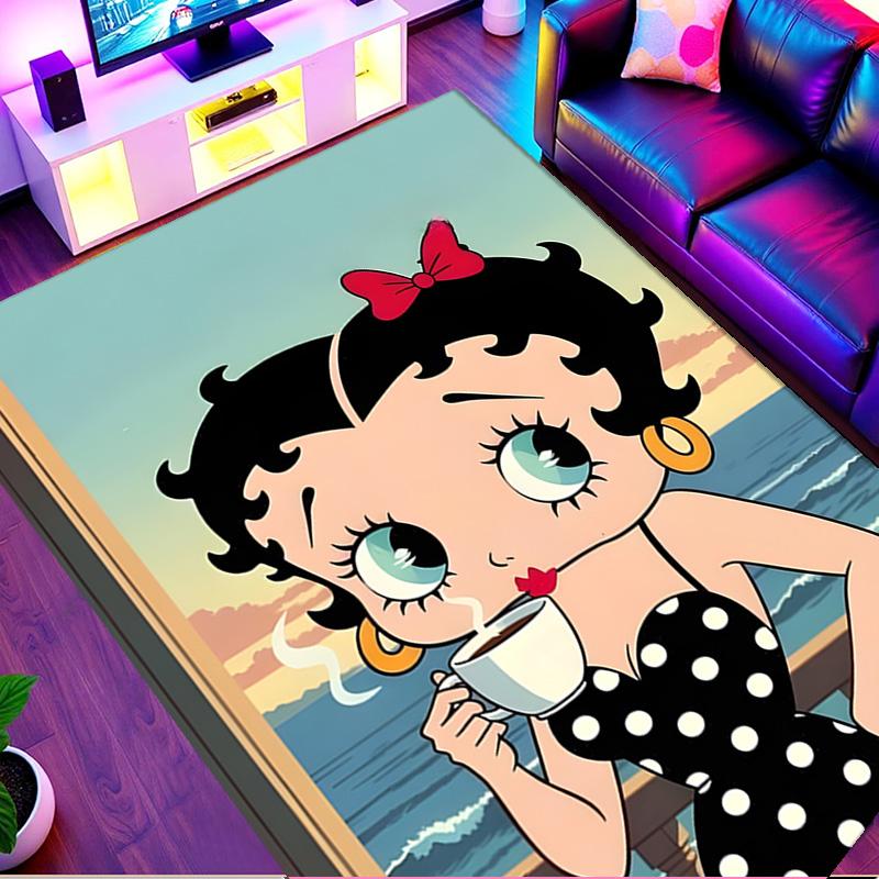 Betty Boop Print Rug, Washable Floor Carpet, For Entryway Dorm Laundry Room Office Study, Home Decor Birthday Christmas Gift