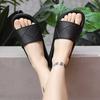 Does Not Slip With Strap Mans Black Trainers Woven Bearfoot Running Shoes Sneakers Casual Sports Footwears School Badkets