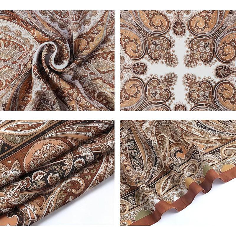 Big Square Ladies Faux Silk Head Neck Thin Scarf Bag Charm Scarf Hair Bandanas