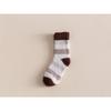 Coral fleece socks strips men's autumn and winter sleep socks medium tube socks fleece thickened warm home floor half fleece