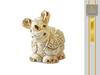 Figurka Ceramiczna Mały Nosorożec Biały Ręcznie Malowana Kolekcjonerska