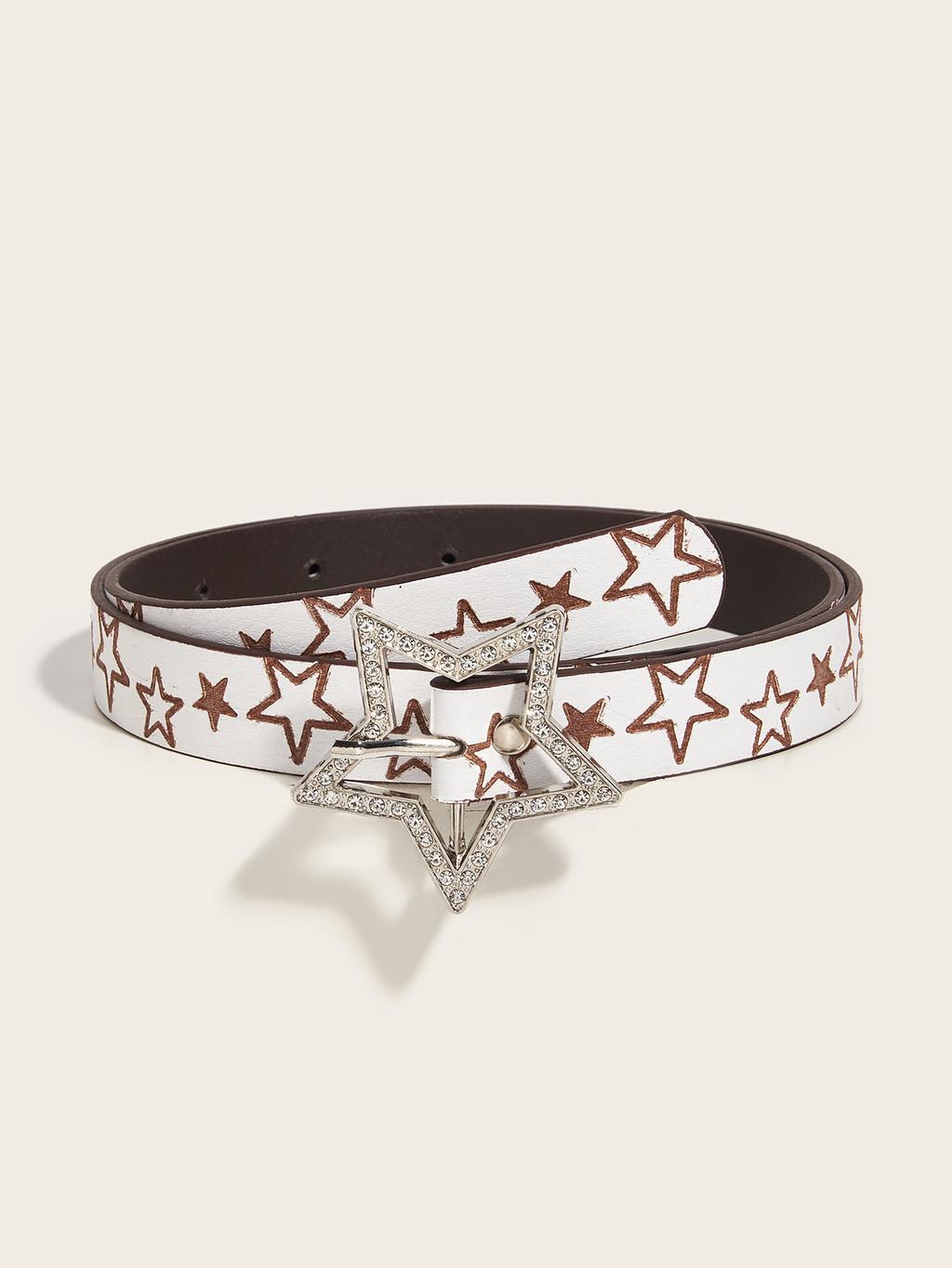 Style Womens Belt With Butterfly Shape Alloy Buckle Faux Leather For Denim Pairing