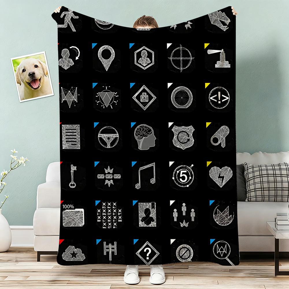 Watch Dogs Throw Lightweight g Flannel Blanket Soft Skinfriendly for Summer Cooling