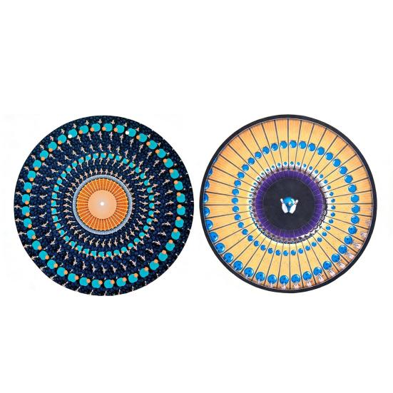 2/3 Peças Slipmat Animado Zoetrope 12 polegadas Ilusão Óptica Tapete de Toca-discos Slipmat de Vinil Animado com Efeito de Movimento Zoetrope Disco Visual Cinético