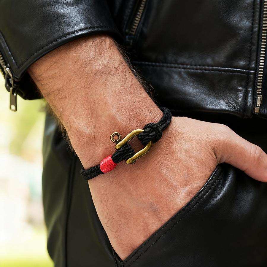

Vintage Men Bracelet With A Grade 3mm Thin String Braclet 7 Colors Available Cool Riding Hand Accessories Boyfriend Braslet чёрный