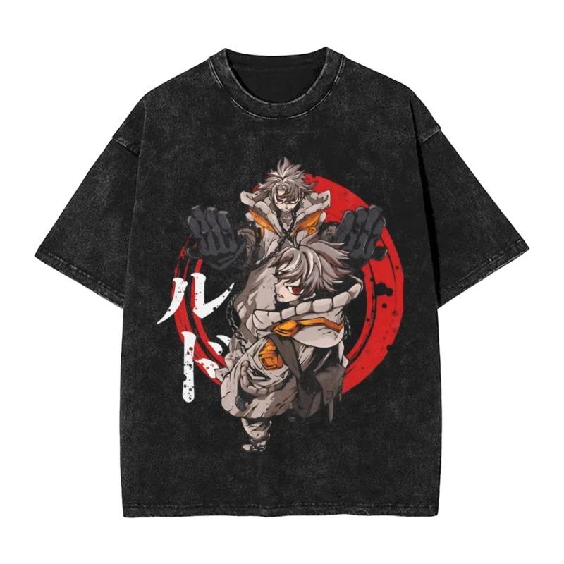 Gachiakuta Gewaschenes T-Shirt Unisex Oversized YK Kurzarm Lässig Baumwolle T-Shirt Strand O-Ausschnitt Locker Unisex Damen Kleidung Oberteil Tee