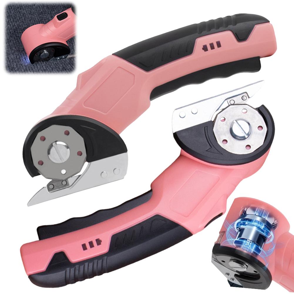 Cordless Electric Scissors Electric Rotary Cutter Sharp Blade Handheld Cutting Scissors Rechargeable for Leather Plastic Fabric