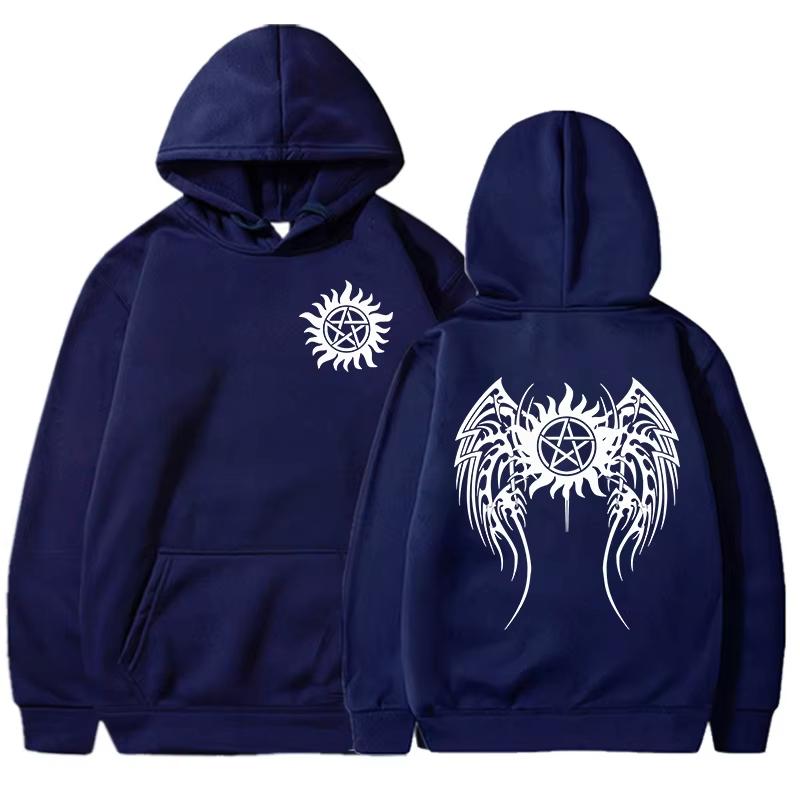 

Spring and Autumn New Fashionable Hoodie Fun Supernatural Crow Wings Printed Harajuku Sweater Men and Women Long Sleeve Hoodie 3XL