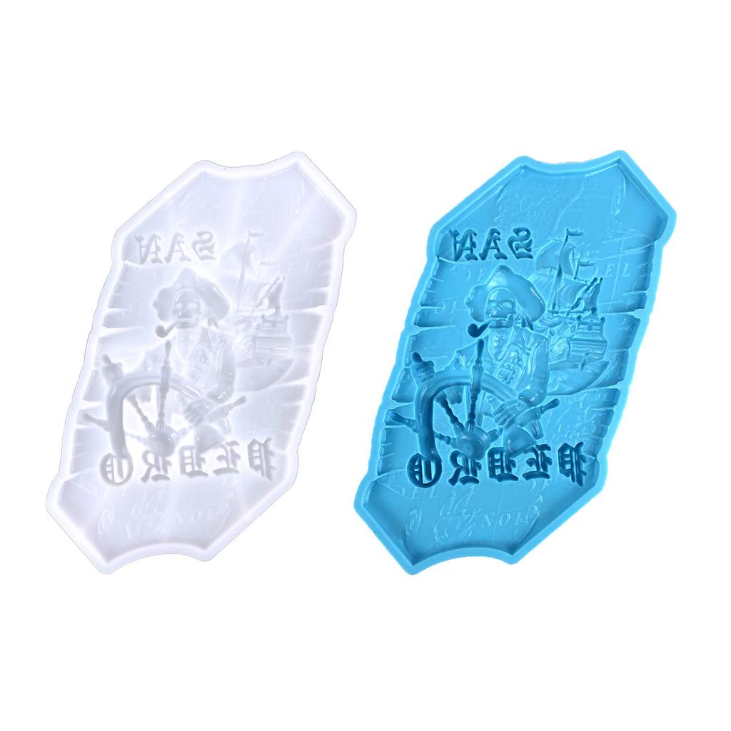 Skeleton Silicone Mold Treasure Map Pirate Skull Resin Decorations 3D Gypsum Relief Model Epoxy Resin Casting Molds