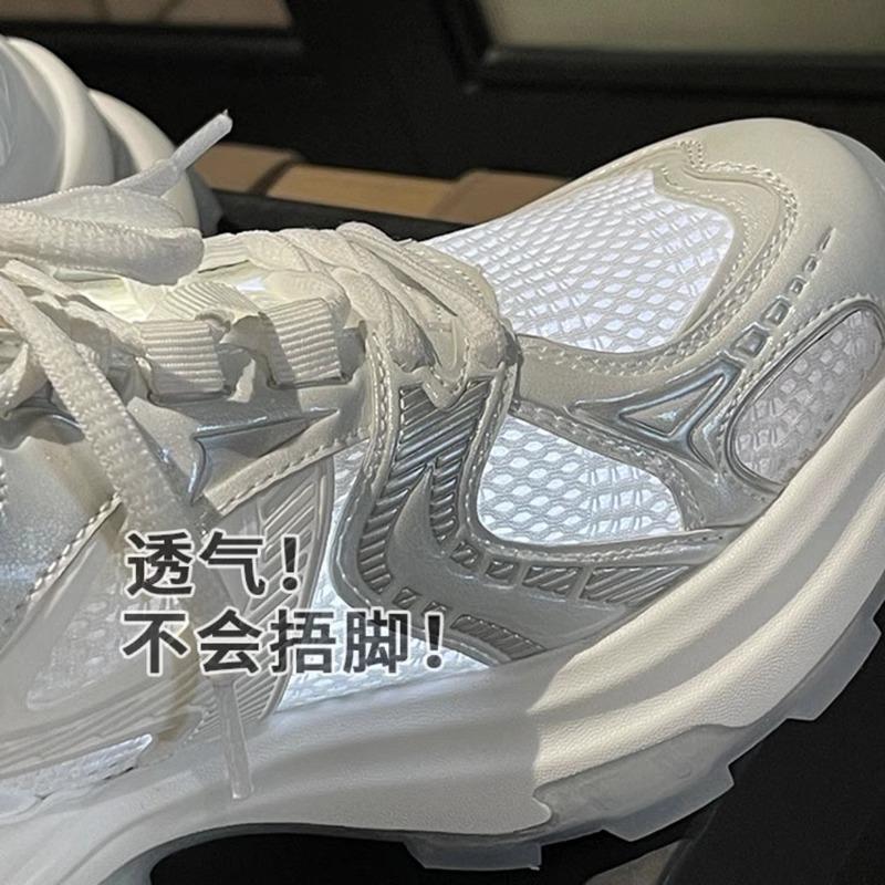 Foreign Trade Sports Shoes Women's 2025 Summer New Round Head Platform White Shoes Comfortable and Breathable Casual Shoes Dad Shoes