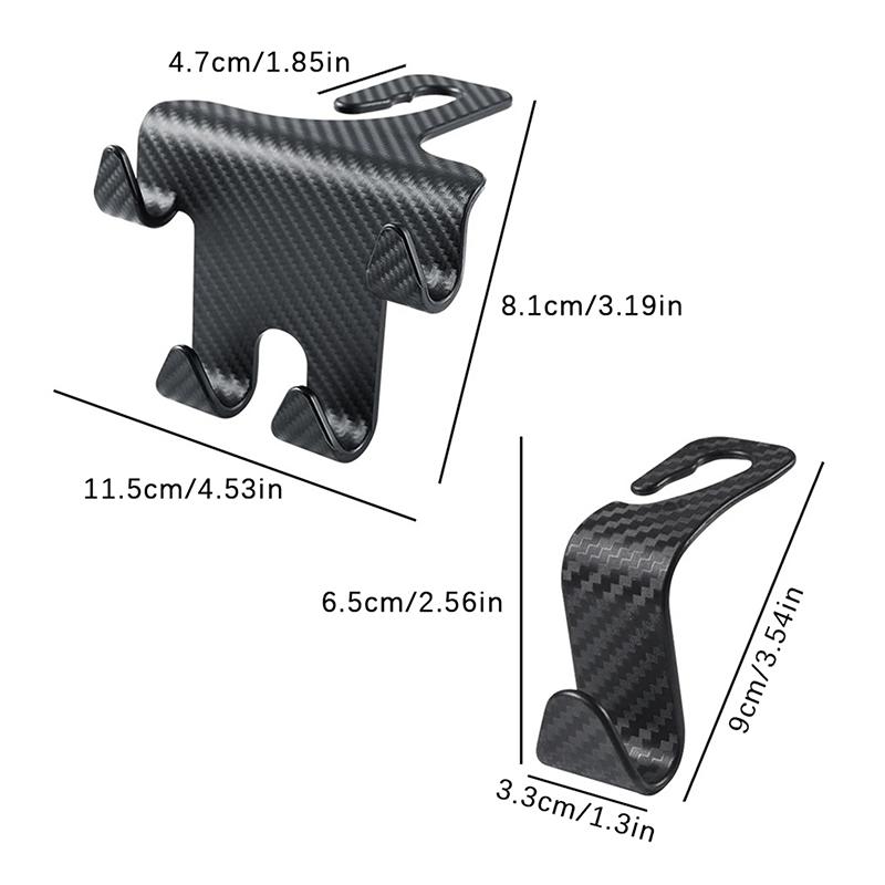 Car Seat Headrest Hook Carbon Fiber Mobile Phone Holder Vehicle Universal Holder Handbag Purse Coat Car Interior Accessories