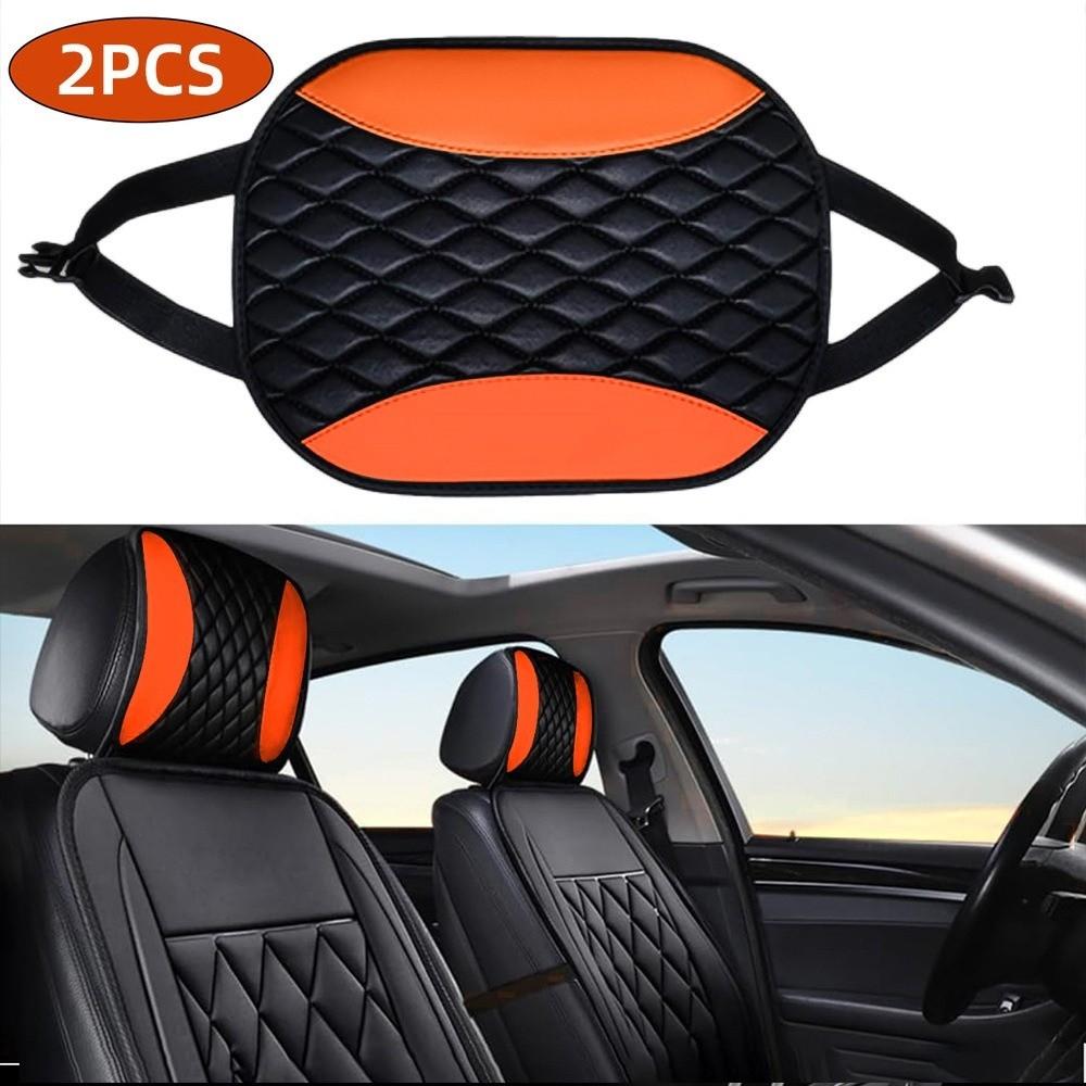 Design Car Headrest Covers PU Leather Auto Neck Support Head Rest Cushion Cover Car Interior Decor