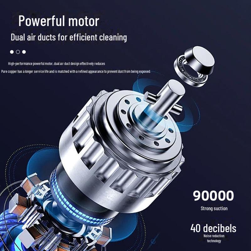 Compact and Powerful Handheld Car Vacuum Cleaner for Cross-border Use, with Multi-functional Features and Rechargeable Design.