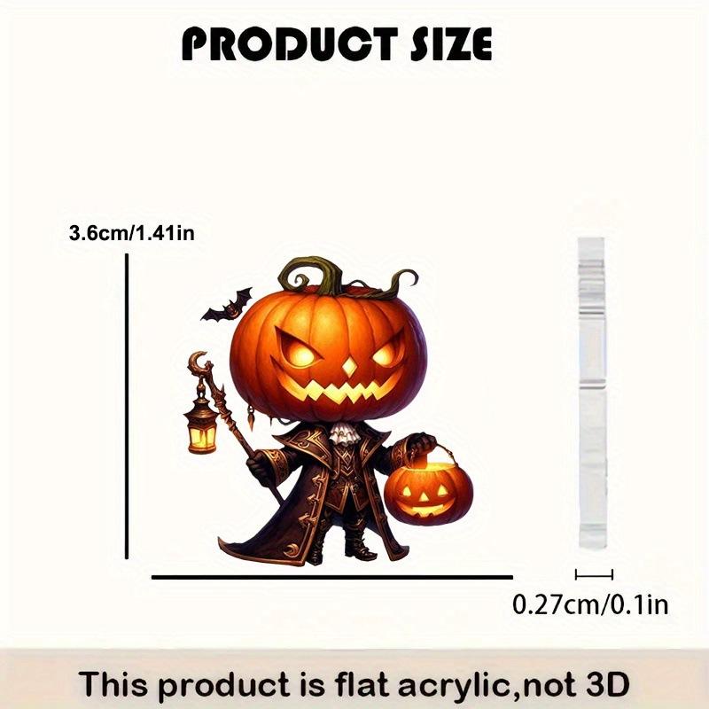Halloween Pumpkin Man Monster Earrings - Cartoon Flat Acrylic Design