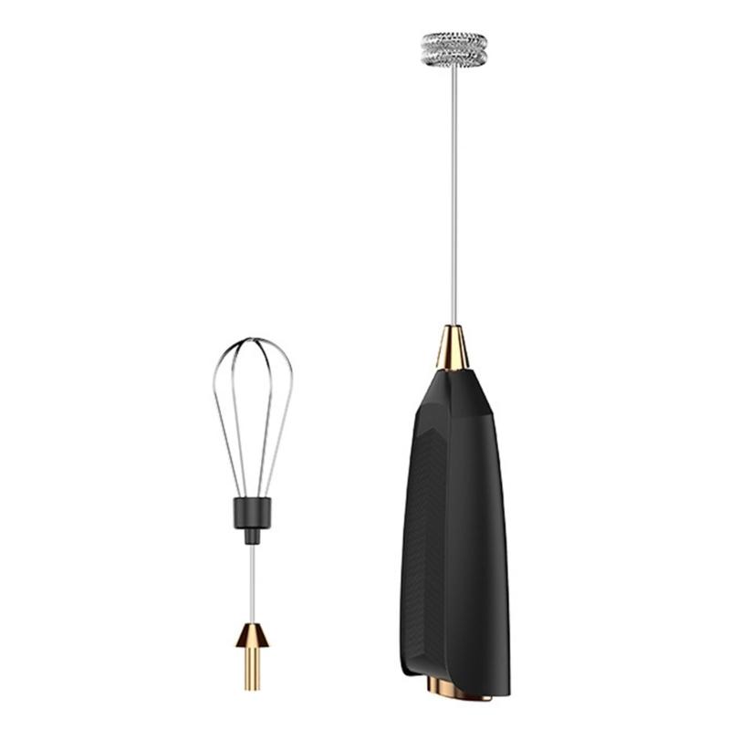 Stainless Steel Milk Frothing Wand with Detachable Whisk Heads Automatic Stirring Function Suitable for Coffee Eggs