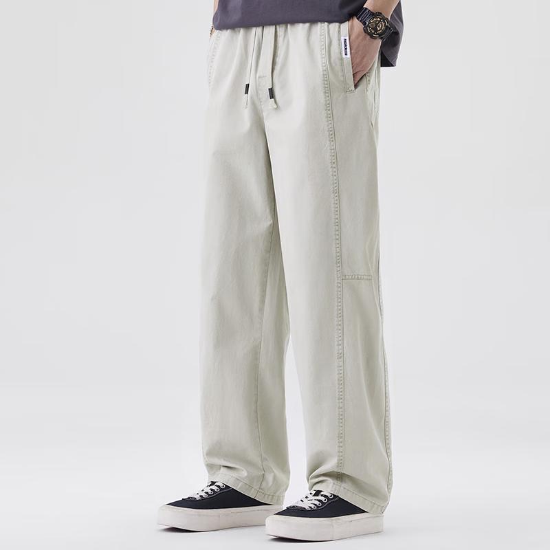 Fingercroxx Men's Pure Cotton Curved Leg Casual Pants