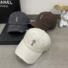 Simple Solid Color Cross Decoration Ripped Design Neutral Casual Baseball Cap For Hip Hop Enthusiasts