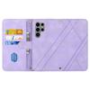 For Samsung Galaxy S25 Ultra Case Imprinted Line Leather Phone Cover with Handy Strap