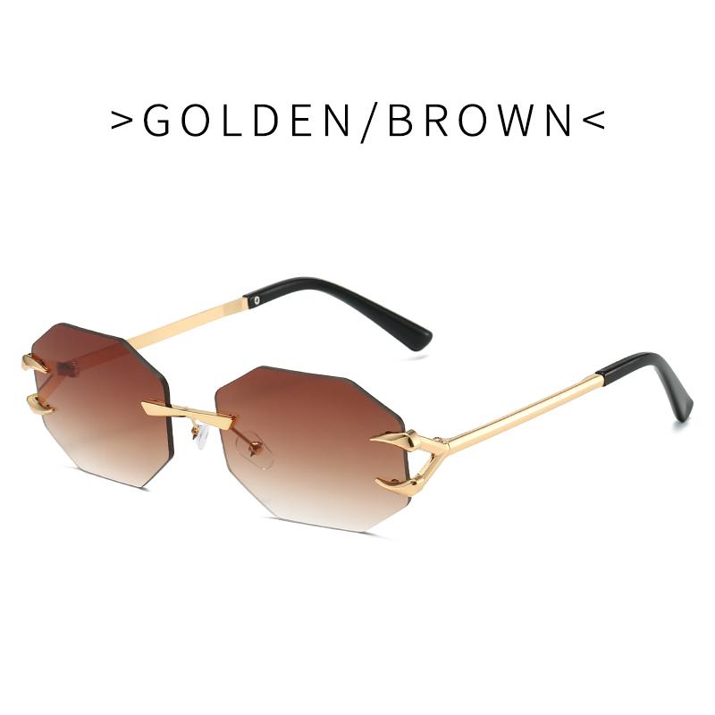 

Модные квадратные солнцезащитные очки без оправы UV400 ретро градиентные солнцезащитные очки без оправы высокого качества маленькая оправа популярные металлические очки