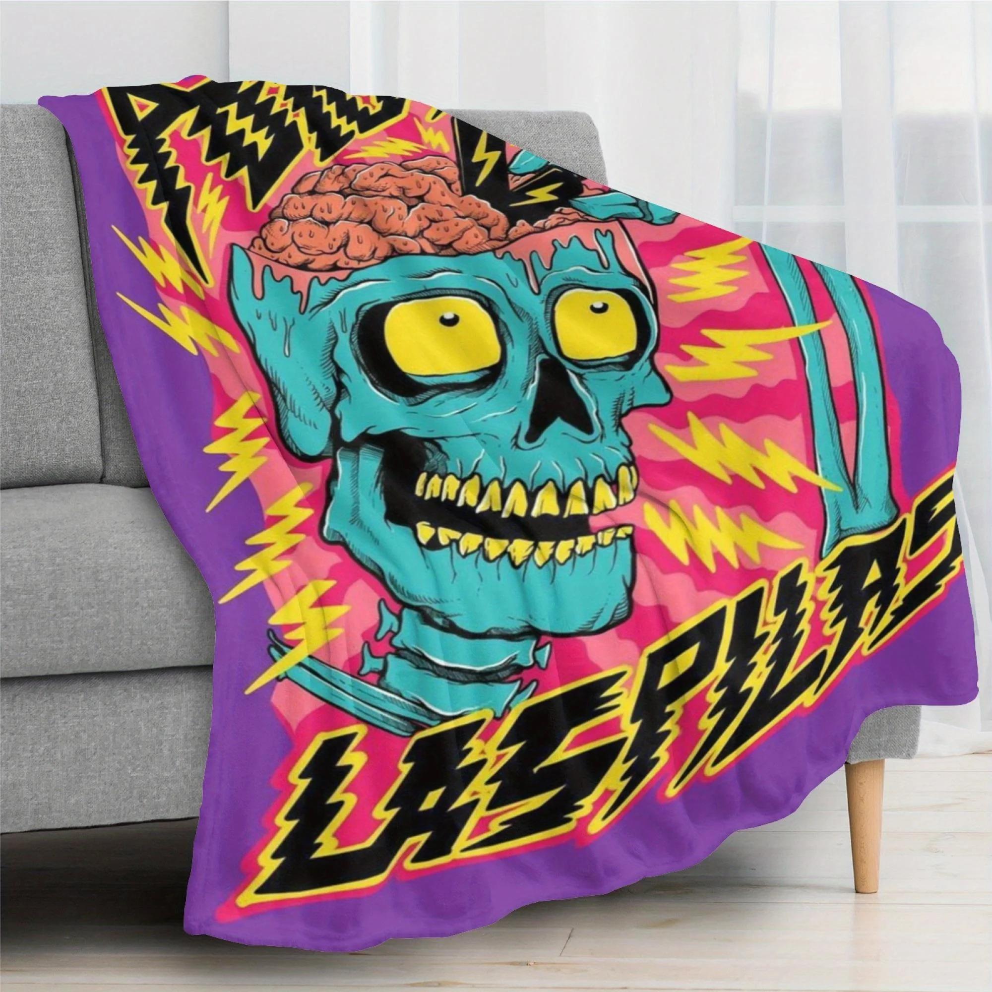 

Cartoon Skull digitalprinted polyester Bedroom velvet flannel soft sofa cover blanket Fleece soft sofa cover blankets for beds 75x100cm