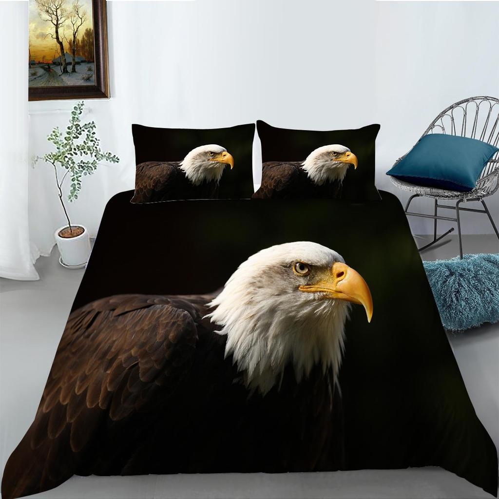 3D-Digitaldruck-Bettwäsche-Set, Bettbezug und Kissenbezug, Einzelbett, Doppelbett, große Tiermuster-Bettwäsche mit Reißverschluss, saubere, bequeme Bettwäsche