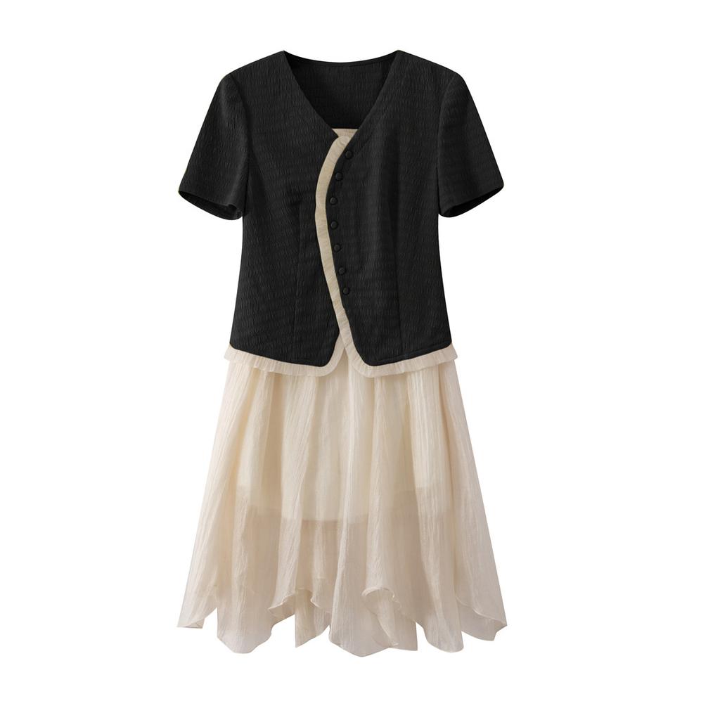 Women's High-end Two-piece Set [top+half Skirt] Comfortable Women's Skirt for Spring and Summer Outings Commuting Versatile Skirt