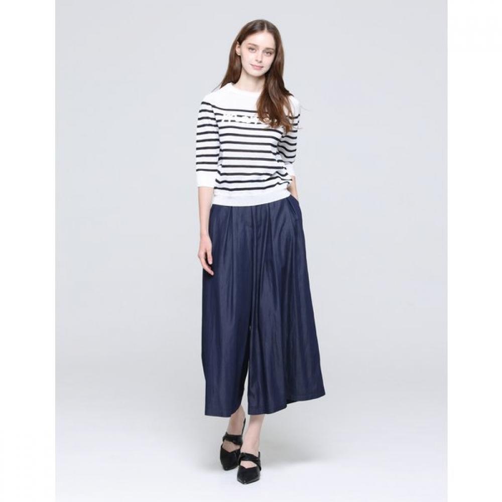 Son Jung Wan Women Boat Neck Embroidery Stripe Knit Zkn6262151
