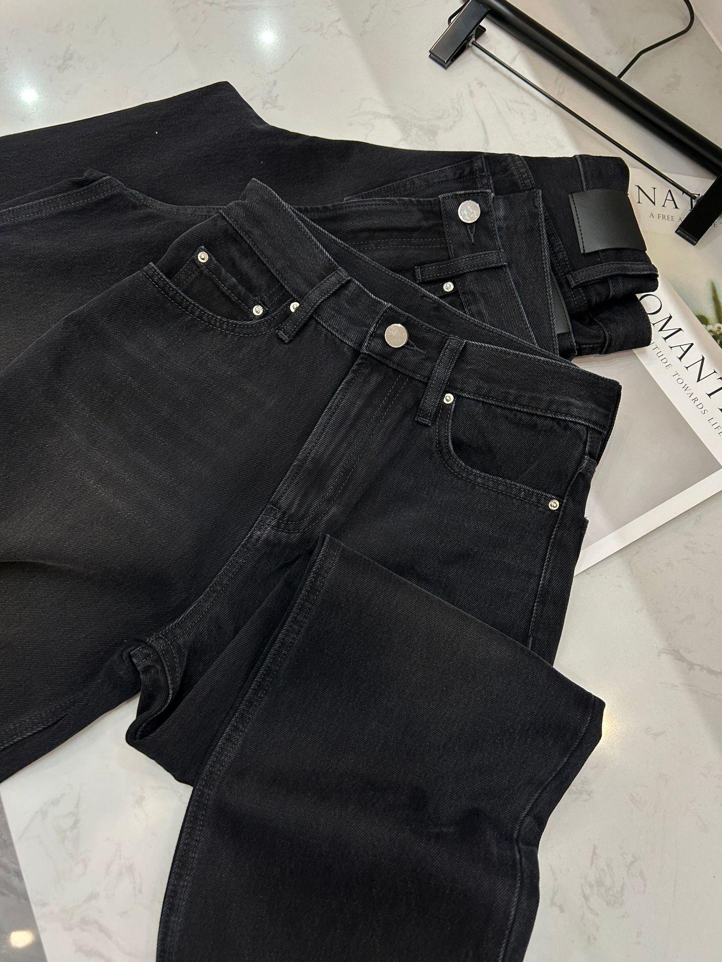 In Stock: TOT Classic Black Bull Straight Leg Washed Cotton Jeans Small чёрный