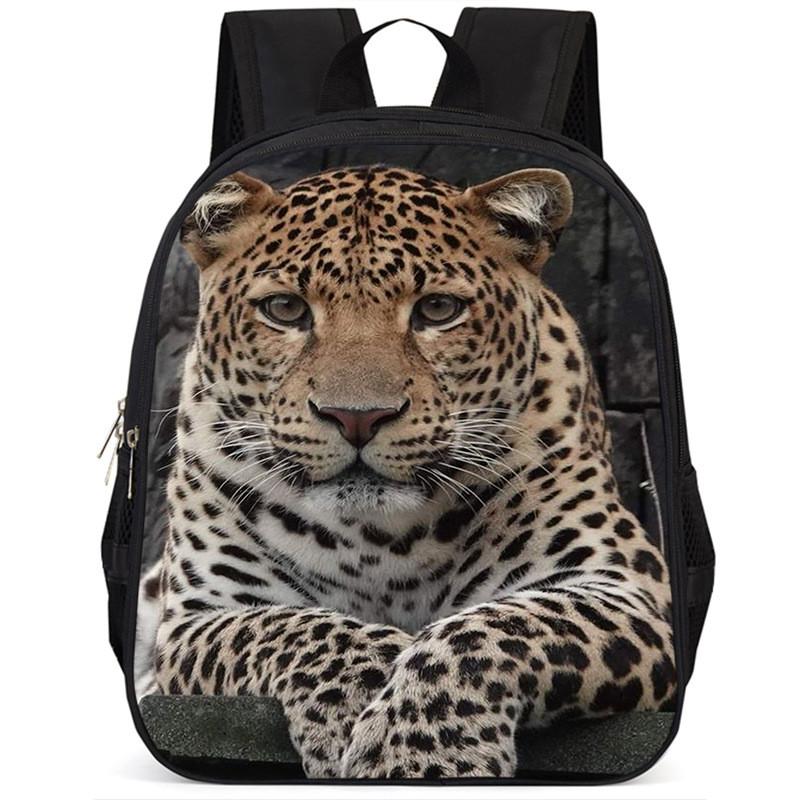 Spacious And Lightweight 15-inch 3d Leopard Backpack For School Kids