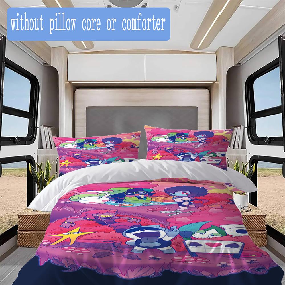 Deltarune Pattern Bedding,Quilt Set Quilt Cover Pillowcase Home Birthday Gift (1*duvet Cover+2*pillowcase,without core)XSJT0917124
