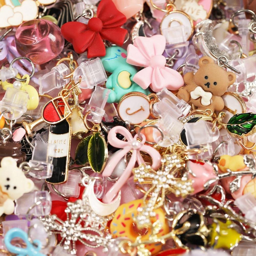 20 Multi-color Non Repeating Resin Alloy and Other Materials Dust Plugs - Cute Hearts, Flowers, Animals, Smiling Faces and Other Shapes