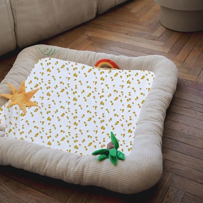Tapis d'activités safari pour bébé Beige 100x100 cm