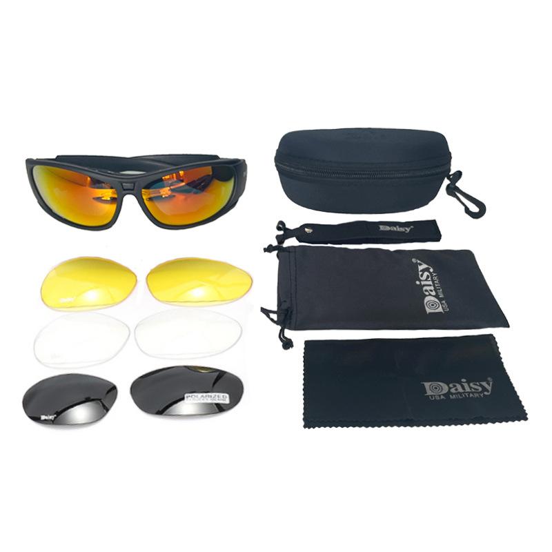 Daisy C6 Taktische Brille zum Schießen, Sportbrille für den Außenbereich, winddicht, sanddicht, explosionsgeschützte Schutzbrille, Sonnenbrille