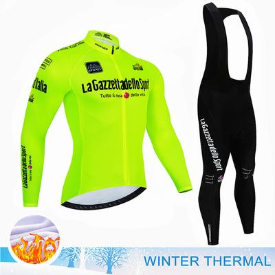 2025 Tour De Giro D'ITALIA Cycling Jersey Set Winter Thermal Fleece Long Sleeve Cycling Clothing MTB Bike Clothes Cycling Suit