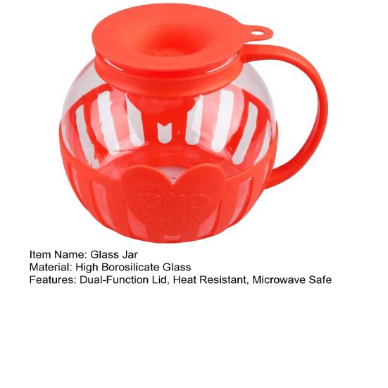 Máquina de Pipoca para Micro-ondas Pipoca de Vidro Borossilicato com Tampa de Dupla Função para Lanches Saudáveis Caseiros Preparo Rápido de Pipoca