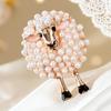 1Pcs Sheep Shape Full Drill Design Elegant Decoration Vintage Pearl Brooch For Women Daily Outfit