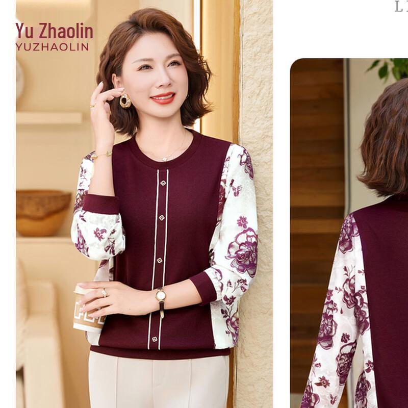 Top Base a Manica Lunga con Scollo a Revers da Donna Yuzhaolin